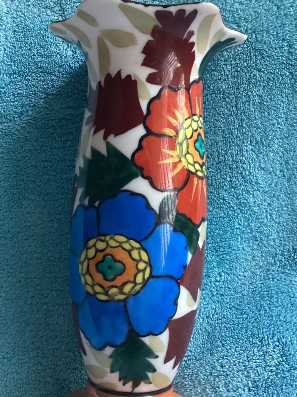 VINTAGE COLORFUL LUSTERWARE FLORAL BUD VASE - Picture 3 of 11